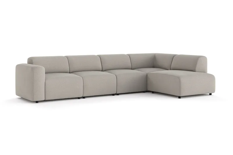 Torvasen 5-personers sofa med chaiselong højre i stof - Lysegrå - Møbler - Sofaer - Sofa med chaiselong