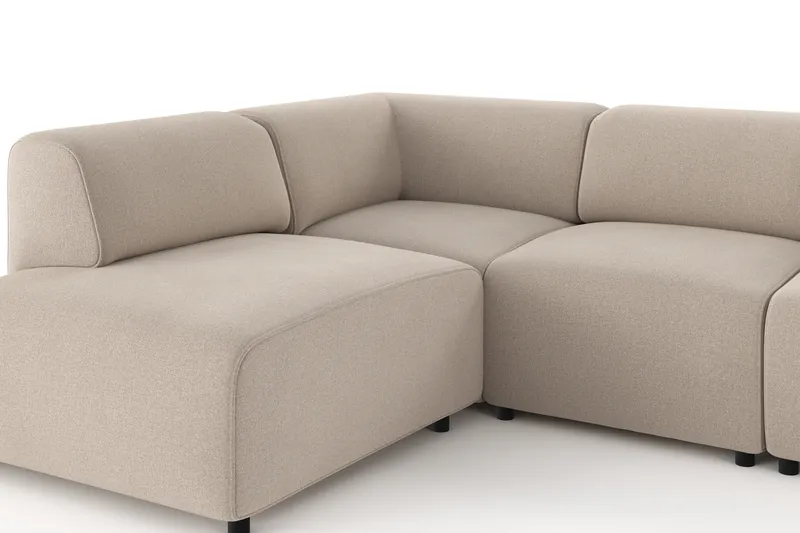 Torvasen 5-personers sofa med chaiselong venstre i stof - Beige - Møbler - Sofaer - Sofa med chaiselong