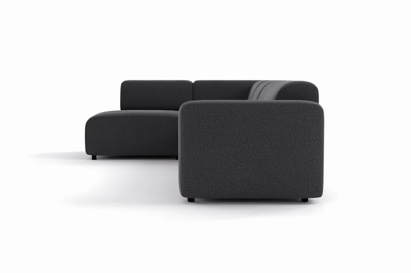 Torvasen 5-personers sofa med chaiselong venstre i stof - Sort - Møbler - Sofaer - Sofa med chaiselong