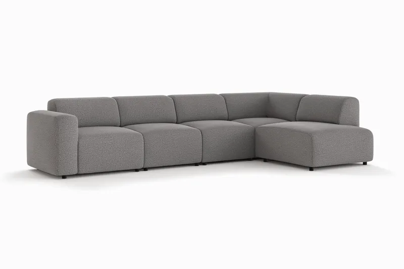 Torvasen 5-personers sofa med chaiselong højre i stof - Grå - Møbler - Sofaer - Sofa med chaiselong