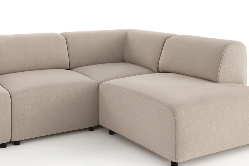 Torvasen 5-personers sofa med chaiselong højre i stof - Beige - Møbler - Sofaer - Sofa med chaiselong