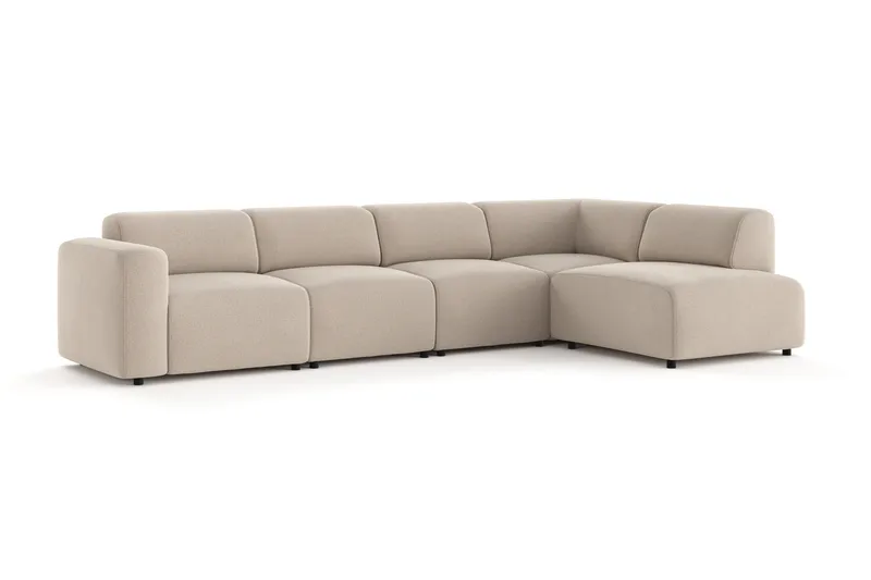 Torvasen 5-personers sofa med chaiselong højre i stof - Beige - Møbler - Sofaer - Sofa med chaiselong