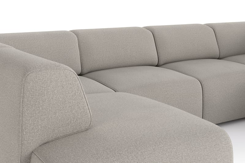 Torvasen 6-personers sofa med dobbelt chaiselong i stof - Lysegrå - Møbler - Sofaer - U Sofa