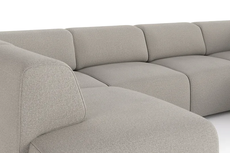 Torvasen 6-personers sofa med dobbelt chaiselong i stof - Lysegrå - Møbler - Sofaer - U Sofa