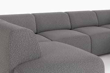 Torvasen 6-personers sofa med dobbelt chaiselong i stof - Grå - Møbler - Sofaer - U Sofa