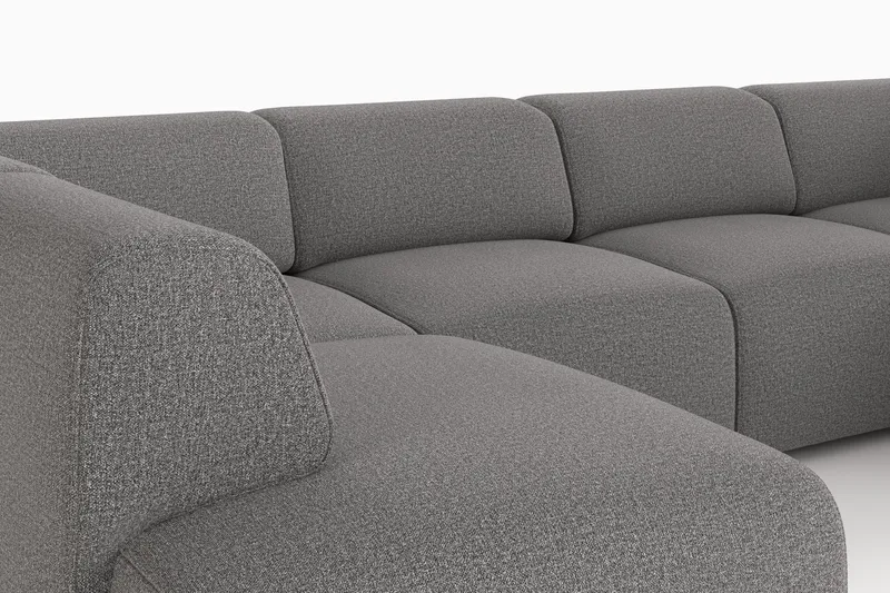 Torvasen 6-personers sofa med dobbelt chaiselong i stof - Grå - Møbler - Sofaer - U Sofa