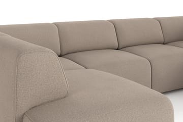 Torvasen 6-personers sofa med dobbelt chaiselong i stof - Greige - Møbler - Sofaer - U Sofa