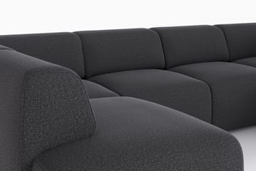 Torvasen 6-personers sofa med dobbelt chaiselong i stof - Sort - Møbler - Sofaer - U Sofa