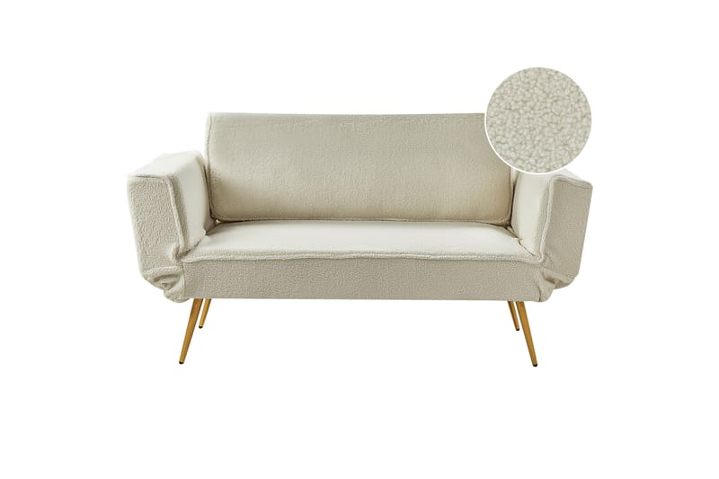 Touya Sovesofa 2-personers - Guld/Hvid - Møbler - Sofaer - Sovesofaer