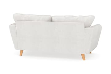 Trend Lyx 2-personers Sofa med Udsvungne Armlæn i Bouclé med Træben - Hvid - Møbler - Sofaer - 2 personers sofa