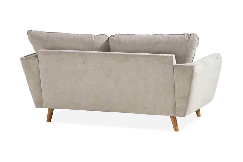 Trend Lyx 2-personers Sofa med Udsvungne Armlæn i Stof med Træben - Beige - Møbler - Sofaer - 2 personers sofa
