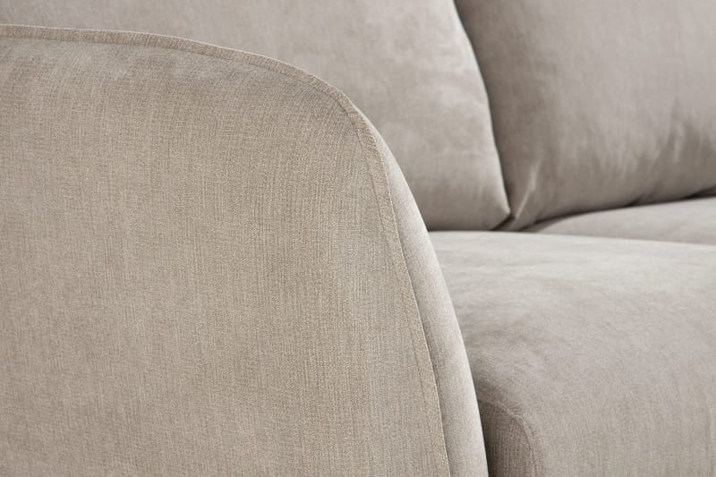 Trend Lyx 2-personers Sofa med Udsvungne Armlæn i Stof med Træben - Beige - Møbler - Sofaer - 2 personers sofa