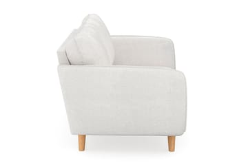 Trend Lyx 2-personers Sofa med Udsvungne Armlæn i Bouclé med Træben - Hvid - Møbler - Sofaer - 2 personers sofa