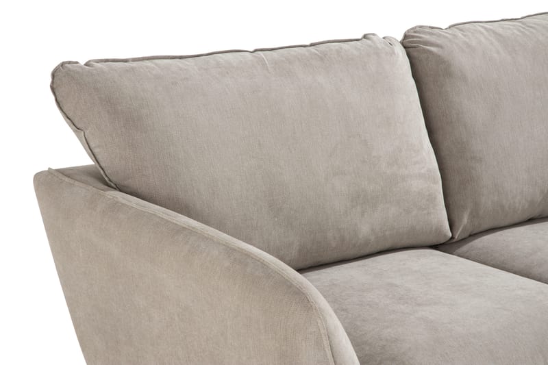 Trend Lyx 2-personers Sofa med Udsvungne Armlæn i Stof med Træben - Beige - Møbler - Sofaer - 2 personers sofa