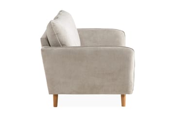 Trend Lyx 2-personers Sofa med Udsvungne Armlæn i Stof med Træben - Beige - Møbler - Sofaer - 2 personers sofa