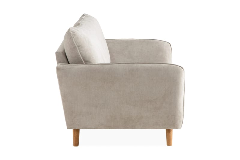 Trend Lyx 2-personers Sofa med Udsvungne Armlæn i Stof med Træben - Beige - Møbler - Sofaer - 2 personers sofa