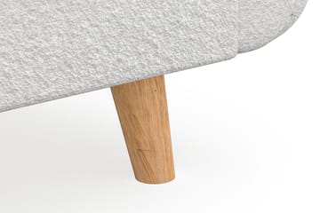 Trend Lyx 2-personers Sofa med Udsvungne Armlæn i Bouclé med Træben - Hvid - Møbler - Sofaer - 2 personers sofa