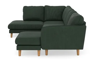 Trend Lyx 4-personers Venstrevendt U-formet Sofa med Divan og Chaiselong i Manchester - Mørkegrøn - Møbler - Sofaer - U Sofa