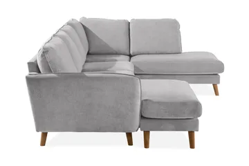 Trend Lyx 4-personers Højrevendt U-formet Sofa med Divan og Chaiselong i Stof - Lysegrå - Møbler - Sofaer - U Sofa