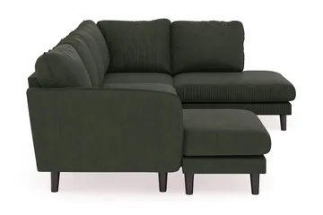 Trend Lyx 4-personers Venstrevendt U-formet Sofa med Divan og Chaiselong i Manchester - Mørkegrøn - Møbler - Sofaer - U Sofa