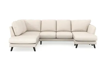 Trend Lyx 4-personers Højrevendt U-formet Sofa med Divan og Chaiselong i Stof - Beige - Møbler - Sofaer - U Sofa