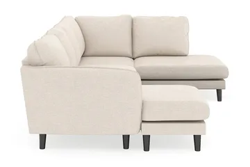 Trend Lyx 4-personers Venstrevendt U-formet Sofa med Divan og Chaiselong i Stof - Beige - Møbler - Sofaer - U Sofa