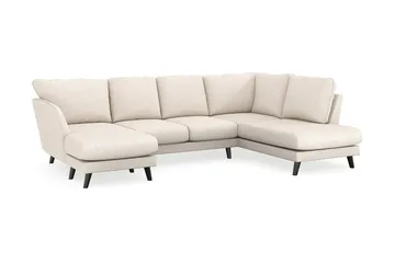 Trend Lyx 4-personers Venstrevendt U-formet Sofa med Divan og Chaiselong i Stof - Beige - Møbler - Sofaer - U Sofa