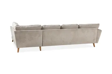 Trend Lyx 4-personers Højrevendt U-formet Sofa med Divan og Chaiselong i Stof - Beige - Møbler - Sofaer - U Sofa