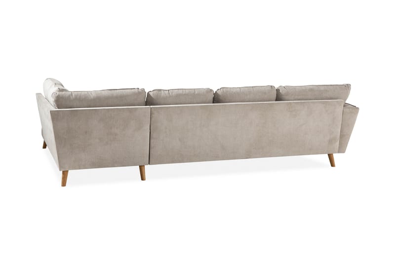 Trend Lyx 4-personers Højrevendt U-formet Sofa med Divan og Chaiselong i Stof - Beige - Møbler - Sofaer - U Sofa