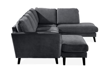 Trend Lyx 4-personers Højrevendt U-formet Sofa med Divan og Chaiselong i Stof - Mørkegrå - Møbler - Sofaer - U Sofa