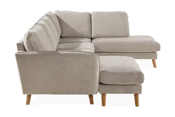 Trend Lyx 4-personers Højrevendt U-formet Sofa med Divan og Chaiselong i Stof - Beige - Møbler - Sofaer - U Sofa