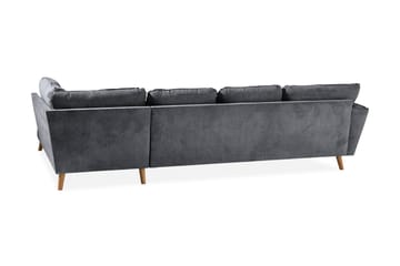 Trend Lyx 4-personers Højrevendt U-formet Sofa med Divan og Chaiselong i Stof - Mørkegrå - Møbler - Sofaer - U Sofa