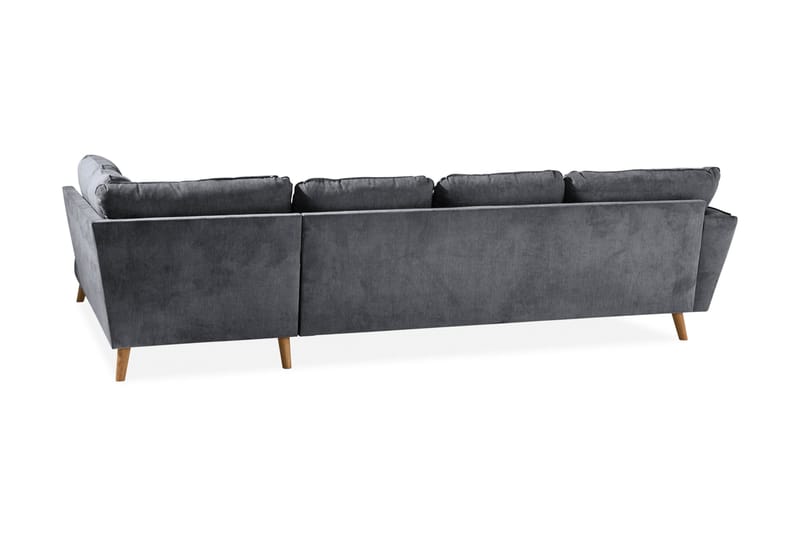 Trend Lyx 4-personers Højrevendt U-formet Sofa med Divan og Chaiselong i Stof - Mørkegrå - Møbler - Sofaer - U Sofa