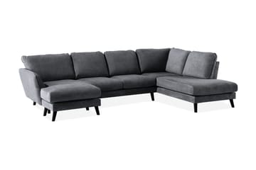 Trend Lyx 4-personers Højrevendt U-formet Sofa med Divan og Chaiselong i Stof - Mørkegrå - Møbler - Sofaer - U Sofa