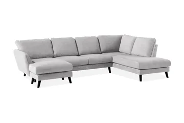 Trend Lyx 4-personers Højrevendt U-formet Sofa med Divan og Chaiselong i Stof - Lysegrå - Møbler - Sofaer - U Sofa