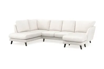 Trend Lyx 4-personers Højrevendt U-formet Sofa med Divan og Chaiselong i Bouclé - Hvid - Møbler - Sofaer - U Sofa