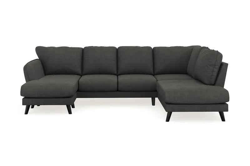 Trend Lyx 4-personers Venstrevendt U-formet Sofa med Divan og Chaiselong i Manchester, Mørkegrå