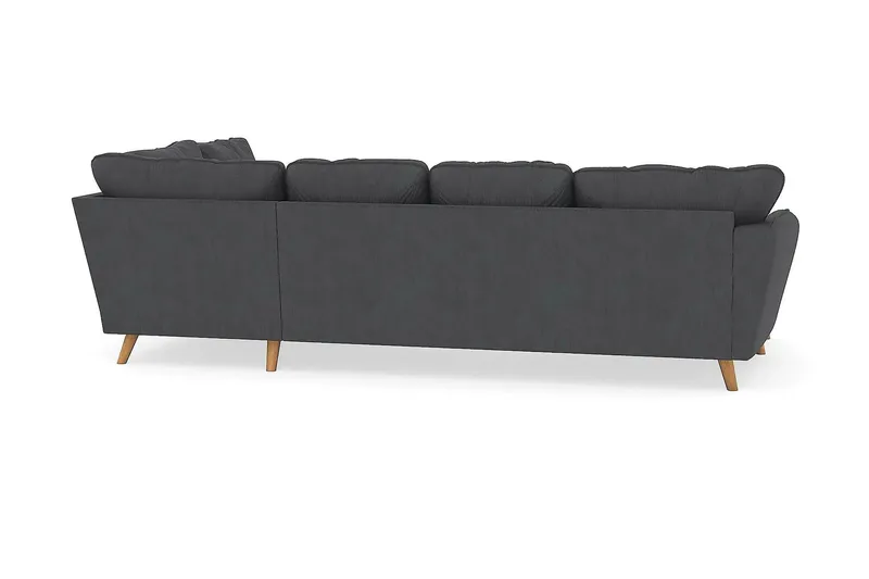 Trend Lyx 4-personers Højrevendt U-formet Sofa med Divan og Chaiselong i Manchester - Mørkegrå - Møbler - Sofaer - U Sofa