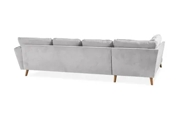 Trend Lyx 4-personers Venstrevendt U-formet Sofa med Divan og Chaiselong i Stof - Lysegrå - Møbler - Sofaer - U Sofa