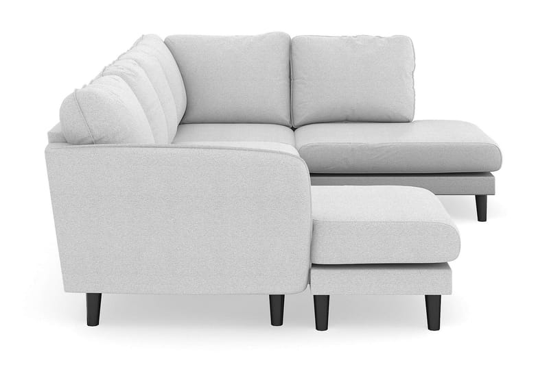 Trend Lyx 4-personers Venstrevendt U-formet Sofa med Divan og Chaiselong i Stof - Lysegrå - Møbler - Sofaer - U Sofa