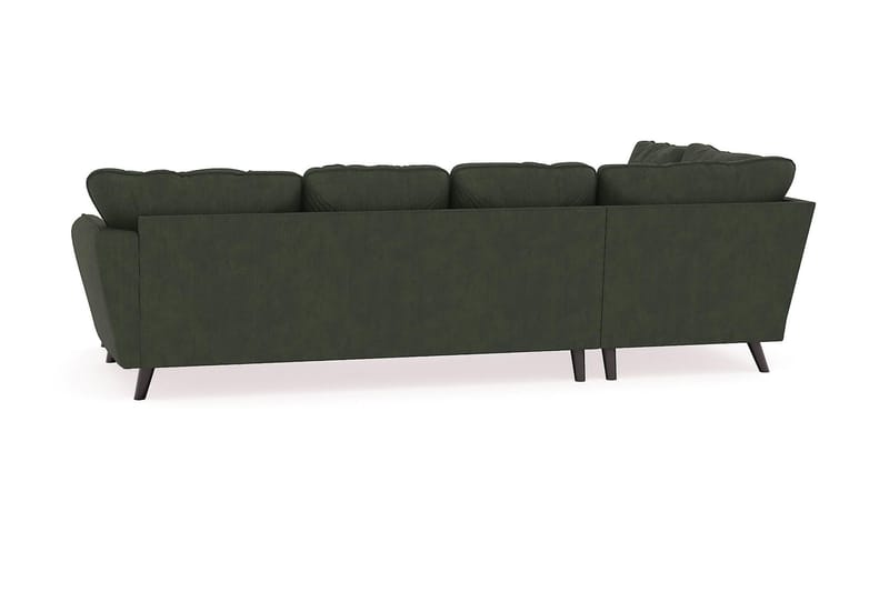 Trend Lyx 4-personers Højrevendt U-formet Sofa med Divan og Chaiselong i Manchester - Mørkegrøn - Møbler - Sofaer - U Sofa