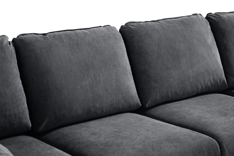 Trend Lyx 4-personers Venstrevendt U-formet Sofa med Divan og Chaiselong i Stof - Mørkegrå - Møbler - Sofaer - U Sofa