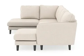 Trend Lyx 4-personers Højrevendt U-formet Sofa med Divan og Chaiselong i Stof - Beige - Møbler - Sofaer - U Sofa