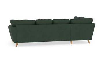 Trend Lyx 4-personers Venstrevendt U-formet Sofa med Divan og Chaiselong i Manchester - Mørkegrøn - Møbler - Sofaer - U Sofa