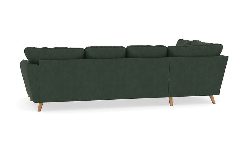 Trend Lyx 4-personers Venstrevendt U-formet Sofa med Divan og Chaiselong i Manchester - Mørkegrøn - Møbler - Sofaer - U Sofa
