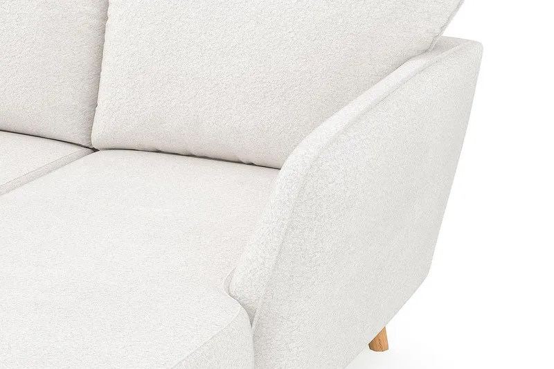 Trend Lyx 4-personers Venstrevendt U-formet Sofa med Divan og Chaiselong i Bouclé - Hvid - Møbler - Sofaer - U Sofa