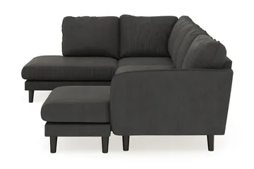 Trend Lyx 4-personers Højrevendt U-formet Sofa med Divan og Chaiselong i Manchester - Mørkegrå - Møbler - Sofaer - U Sofa