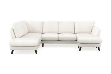 Trend Lyx 4-personers Højrevendt U-formet Sofa med Divan og Chaiselong i Bouclé - Hvid - Møbler - Sofaer - U Sofa