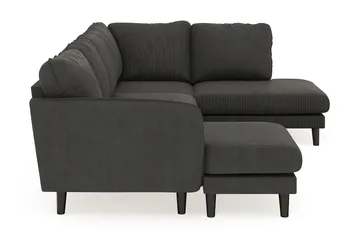 Trend Lyx 4-personers Venstrevendt U-formet Sofa med Divan og Chaiselong i Manchester - Mørkegrå - Møbler - Sofaer - U Sofa