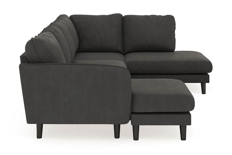 Trend Lyx 4-personers Venstrevendt U-formet Sofa med Divan og Chaiselong i Manchester - Mørkegrå - Møbler - Sofaer - U Sofa